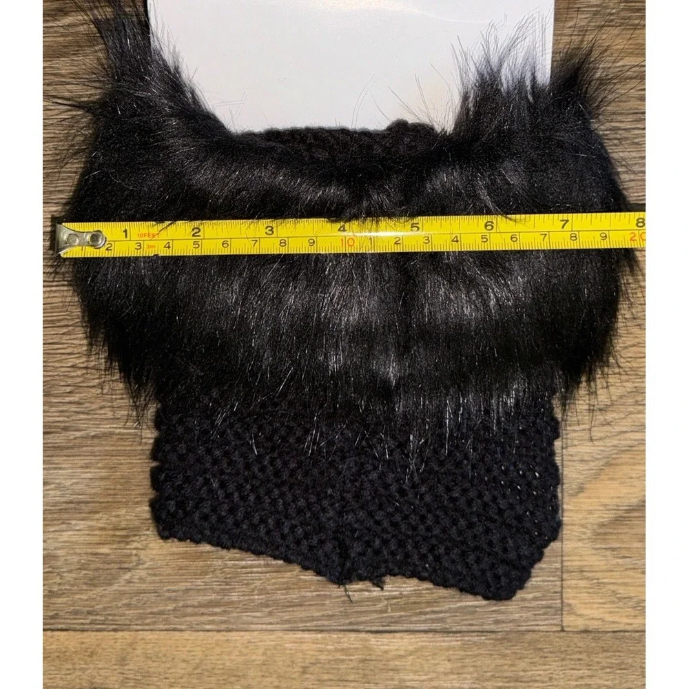 BearPaw Boot Toppers Black Faux Fur Knit Adult One Size NWT Change Up Accessory